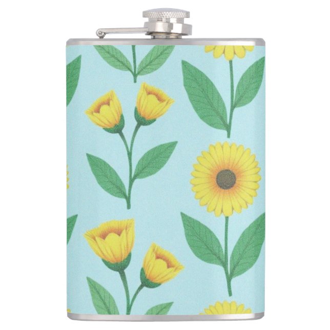 Whimsical Glee Bloom Hip Flask (Front)