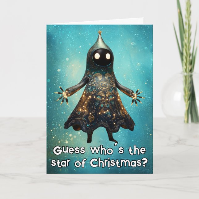 *~* Whimsical Glow Funny Magical Christmas 15 AP97 Thank You Card (Front)