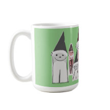 Whimsical Gnome Family Green 15oz Coffee Mug