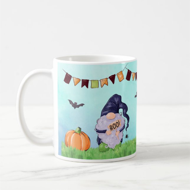 Whimsical Gnome Halloween Coffee Mug (Left)