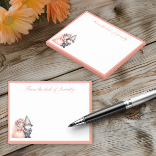 Whimsical Gnome Love Bride Groom Orange Wedding  Post-it Notes