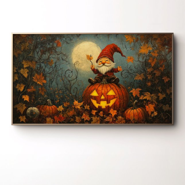 Whimsical Gnome on a Jack O' Lantern Poster (Creator Uploaded)