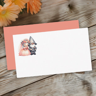 Whimsical Gnome Rustic Orange Garden Wedding Place Card