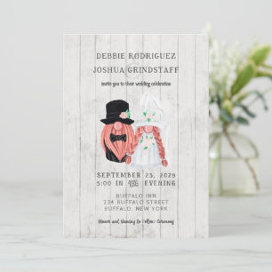 Whimsical Gnomes Fun Wedding Invitation 