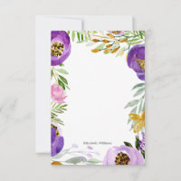 Whimsical Gold and Purple Ultraviolet Floral Note