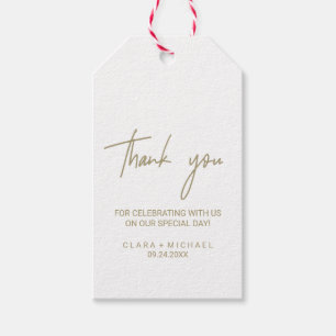 Whimsical Gold Calligraphy Thank You Favour Gift Tags