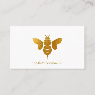 Whimsical Gold Metallic Bee Personalized  Business Card
