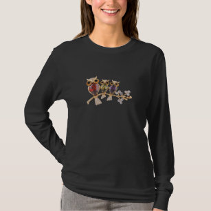 Whimsical Gold Owl Jewels on Branch T-Shirt