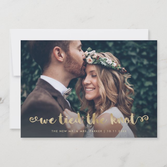 Whimsical Gold | Photo Elopement Announcement (Front)