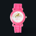 Whimsical Gold Unicorn Girl's Watch<br><div class="desc">Sweet personalized unicorn design.</div>