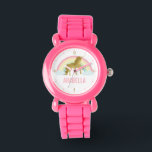 Whimsical Gold Unicorn Girl's Watch<br><div class="desc">Sweet personalized unicorn design.</div>