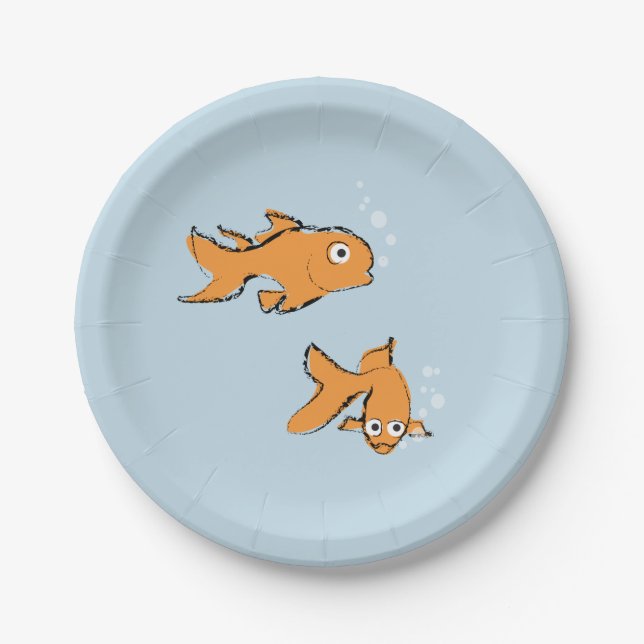 Whimsical Goldfish Paper Plate (Front)