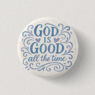 Whimsical Good is Good Typography 1 Inch Round Button