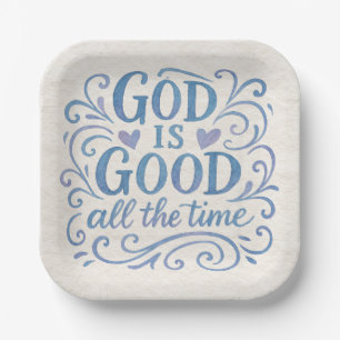 Whimsical Good is Good Typography Paper Plate