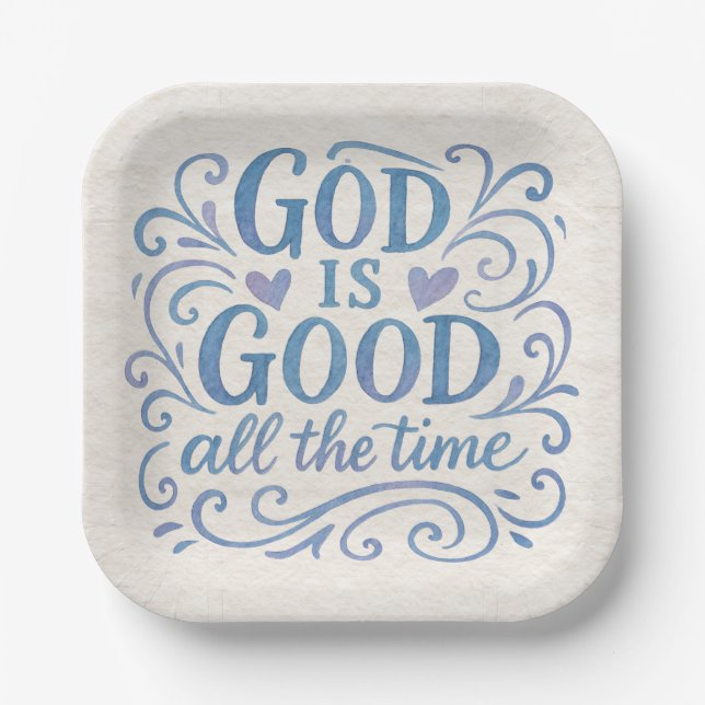 Whimsical Good is Good Typography Paper Plate (Front)