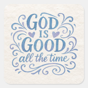 Whimsical Good is Good Typography Square Sticker