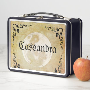 Whimsical Goth Full Moon  Metal Lunch Box