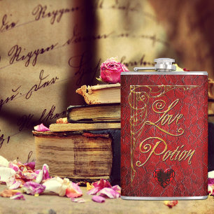Whimsical Goth Love Potion Hip Flask