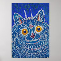 Whimsical Gothic Cat Poster - Retro Art