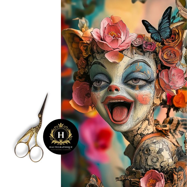 Whimsical Gothic Gargoyle Floral Crown Butterflies Tissue Paper (Creator Uploaded)