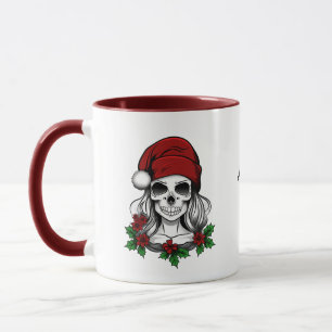 Whimsical Gothic Santa Skull Christmas Mug