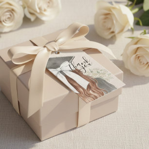 Whimsical Graduation Cap with Bow & Pearls Script Gift Tags