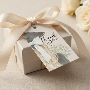 Whimsical Graduation Cap with Bow & Pearls Script Gift Tags