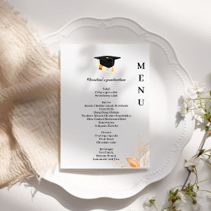 Whimsical Graduation party dinner menu 