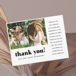 Whimsical Graduation Two Photo Thank You Postcard