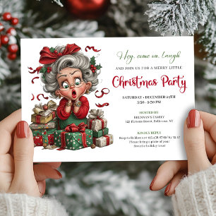 Whimsical Granny Holiday Cheer Xmas Party Invite