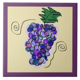 Whimsical Grapes Tile