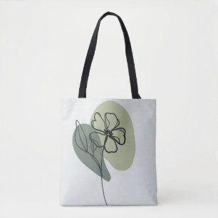 Whimsical Green & Blue Floral with Playful Design Tote Bag