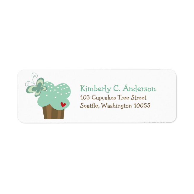 Whimsical Green Cupcake Butterfly Girl Anniversair (Devant)