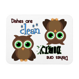 Whimsical Green Eyed Brown Owl Magnet