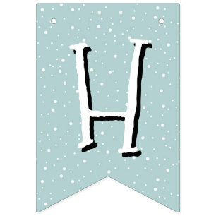 Whimsical Green Happy Birthday Bunting Flags