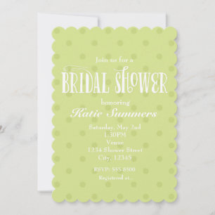 Whimsical Green Polka BRIDAL SHOWER Invitation