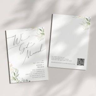 Whimsical Greenery And Gold Elopement Announcement