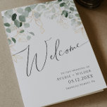 Whimsical Greenery and Gold | Folded Wedding Program<br><div class="desc">Step into a world of enchantment with our whimsical greenery and gold | folded wedding program, perfect for your botanical spring boho wedding ceremony. Adorned with sage green eucalyptus and gold accents, this wedding program exudes elegance and modern whimsy. Imagine strolling through a magical summer garden, surrounded by the soothing...</div>