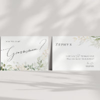 Whimsical Greenery and Gold | Groomsman Card