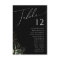 Whimsical Greenery Black & Gold Table Number Chart