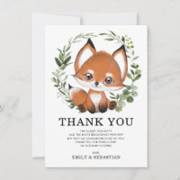 Whimsical Greenery Fox Wild One Forest Baby Shower