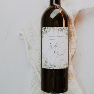 Whimsical Greenery   Matron Of Honour Proposal Wine Label