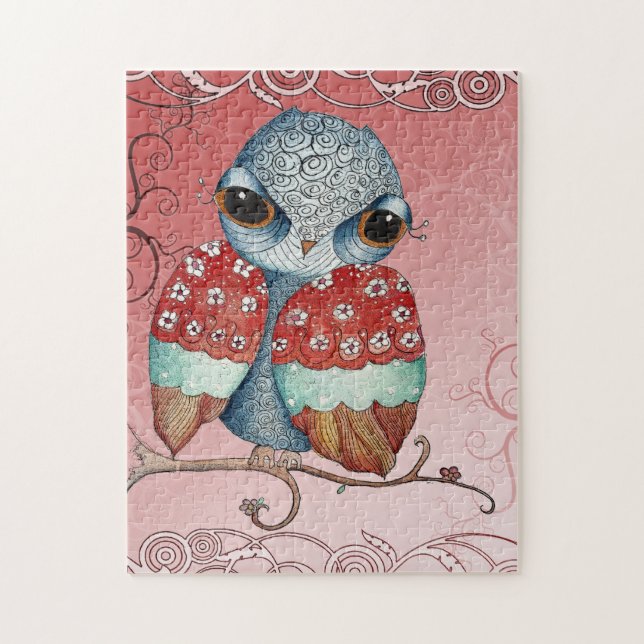 Whimsical Grumpy Owl Puzzle (Vertical)