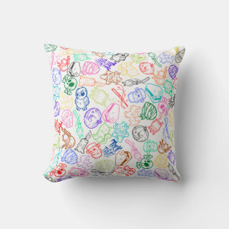 Whimsical Halloween: A Colourful and Playful Desig Throw Pillow