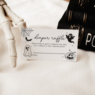 Whimsical Halloween Doodles Diaper Raffle Enclosure Card