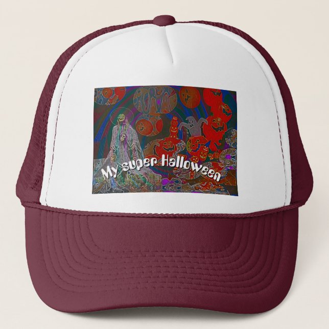 Whimsical Halloween Dreams Trucker Hat (Front)