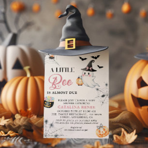 Whimsical Halloween Ghost Baby Shower Invitation