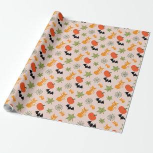 Whimsical Halloween Illustration Wrapping Paper