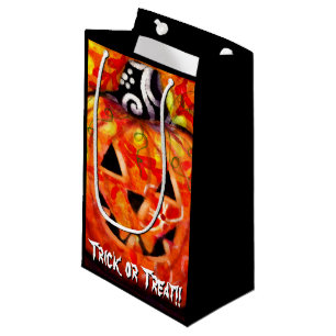 Whimsical Halloween Jack-O-Lantern Personalized Small Gift Bag