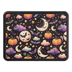 Whimsical Halloween Night Sky Pattern Trailer Hitch Cover
